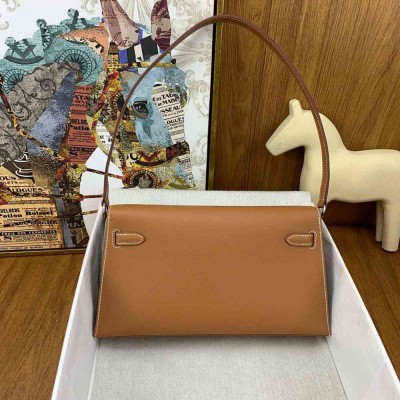 Hermes Kelly Elan Handmade Bag In Gold Epsom Leather