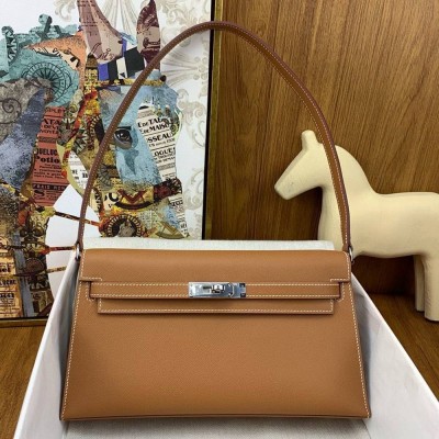 Hermes Kelly Elan Handmade Bag In Gold Epsom Leather