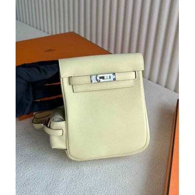 Hermes Kelly Jump Backpack in Jaune Milton Swift Calfskin