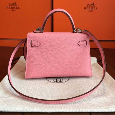 Hermes Kelly Mini II Handmade Bag In Rose Confetti Epsom Leather