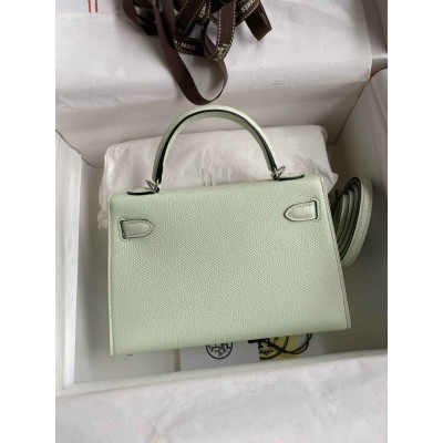 Hermes Kelly Mini II Sellier Handmade Bag in Vert Fizz Epsom Calfskin