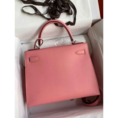 Hermes Kelly Sellier 28 Handmade Bag In Rose Confetti Epsom Calfskin