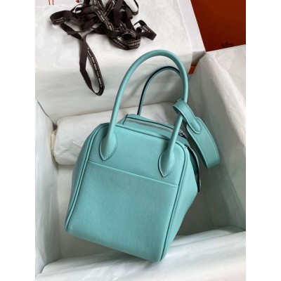 Hermes Lindy 26 Handmade Bag In Blue Atoll Swift Calfskin