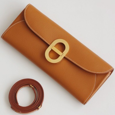 Hermes Maillon To Go Wallet in Gold Epsom Calfskin