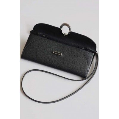 Hermes Maillon To Go Wallet in Noir Epsom Calfskin