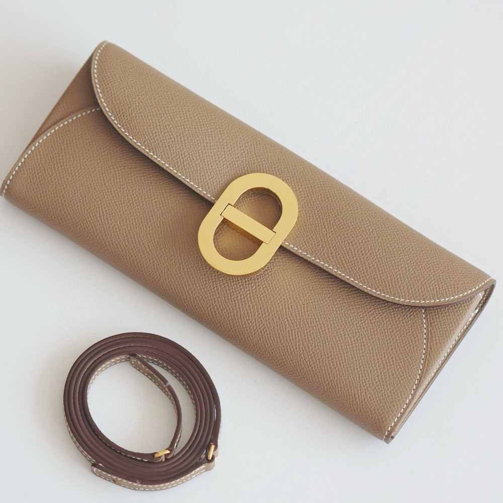 Hermes Maillon To Go Wallet in Taupe Epsom Calfskin