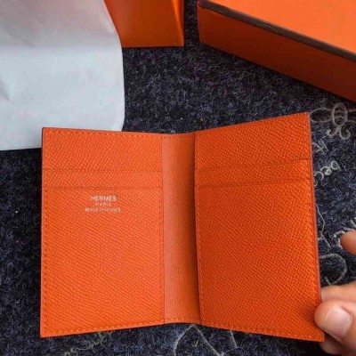 Hermes MC2 Euclide Card Holder In Orange Epsom Leather