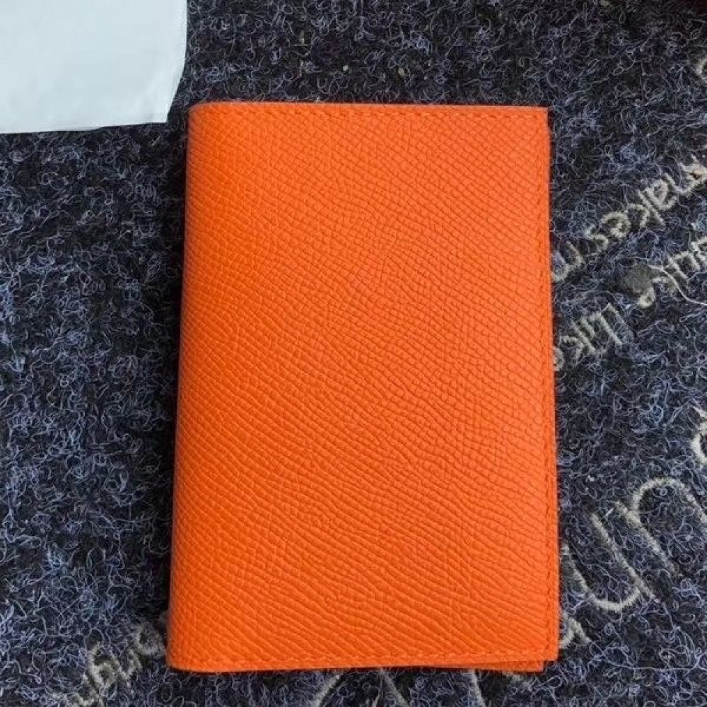 Hermes MC2 Euclide Card Holder In Orange Epsom Leather