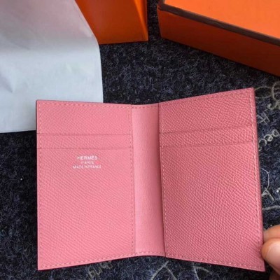 Hermes MC2 Euclide Card Holder In Pink Epsom Leather