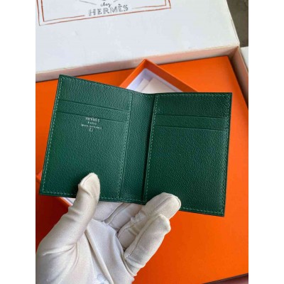 Hermes MC2 Euclide Card Holder in Vert Emeraud Shiny Alligator Leather