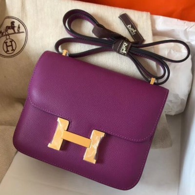 Hermes Constance 18 Handmade Bag In Cyclamen Epsom Leather