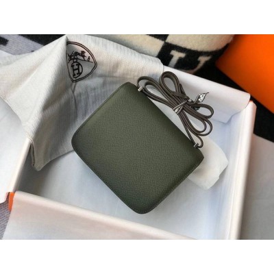 Hermes Constance 18 Handmade Bag In Vert Olive Epsom Leather