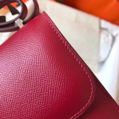 Hermes Constance 18 Handmade Bag In Ruby Epsom Leather