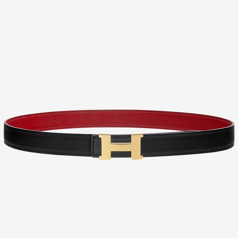 Hermes Mini Constance 24mm Reversible Belt Black/Red