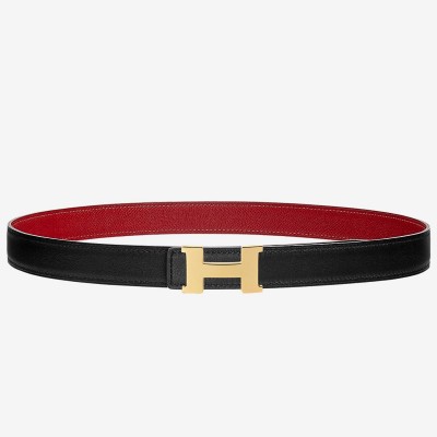 Hermes Mini Constance 24mm Reversible Belt Black/Red