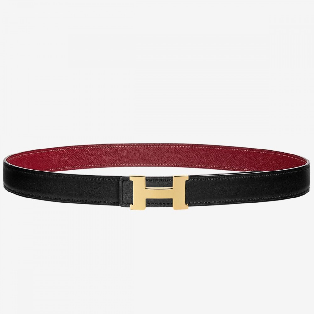 Hermes Mini Constance 24mm Reversible Belt Black/Ruby