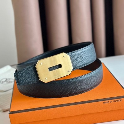 Hermes Neo Reversible Belt 32MM in Black Clemence Leather