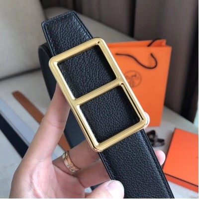 Hermes Officier Belt Buckle & Black 38MM Strap