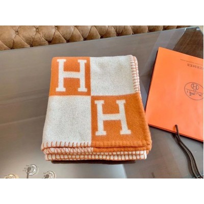 Hermes Orange Avalon Throw Blanket