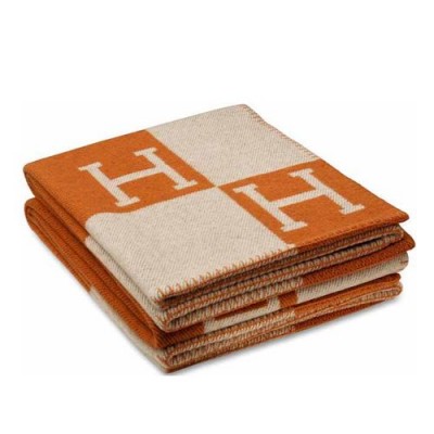 Hermes Orange Avalon Throw Blanket