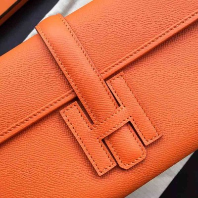 Hermes Jige Elan 29 Clutch Bag In Orange Epsom Calfskin