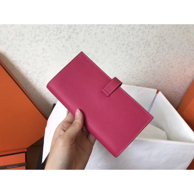 Hermes Peach Epsom Bearn Gusset Wallet