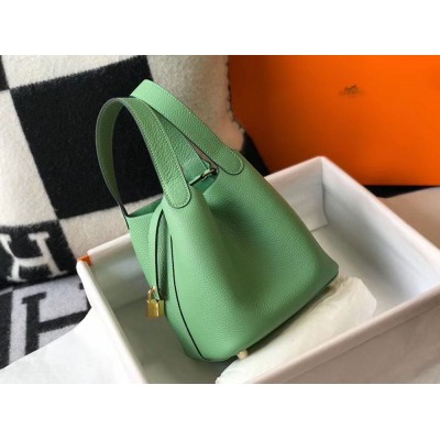 Hermes Picotin Lock 18 Bag In Vert Criquet Clemence Leather