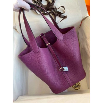 Hermes Picotin Lock 18 Handmade Bag in Anemone Clemence Leather