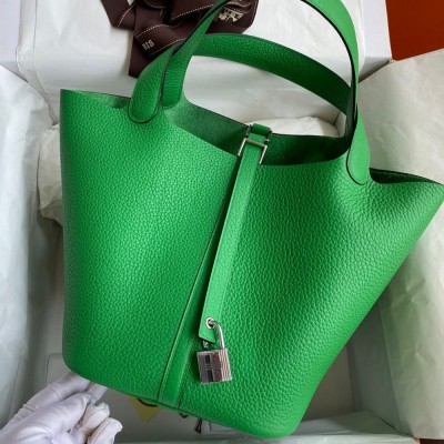 Hermes Picotin Lock 18 Handmade Bag in Bambou Clemence Leather