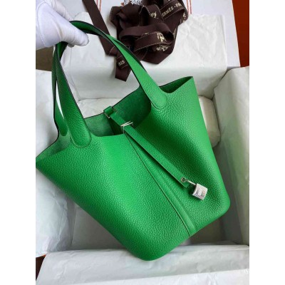 Hermes Picotin Lock 22 Handmade Bag in Bamboo Clemence Leather