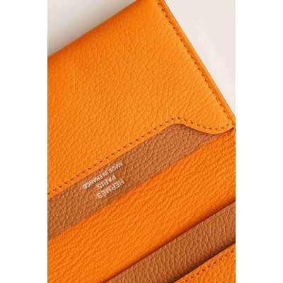 Hermes R.M.S Card Holder in Apricot Evergrain Calfskin