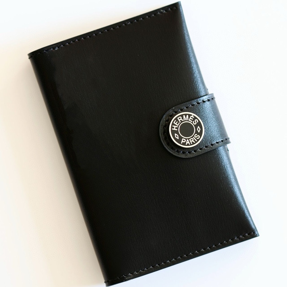 Hermes R.M.S Card Holder in Black Box Calfskin