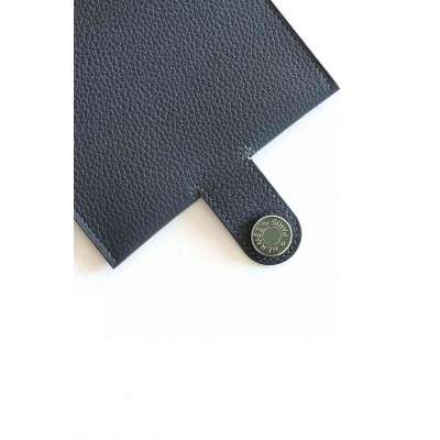 Hermes R.M.S Card Holder in Blue Nuit Evergrain Calfskin