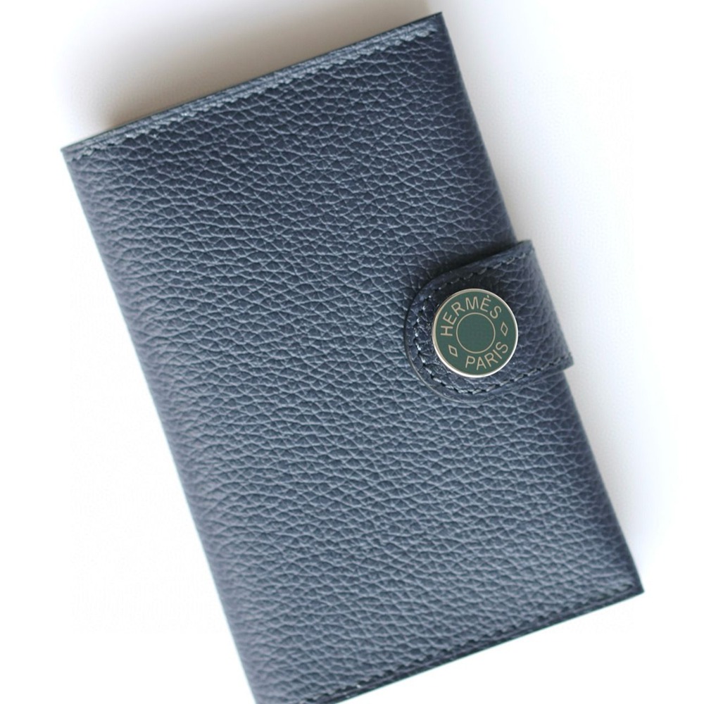 Hermes R.M.S Card Holder in Blue Nuit Evergrain Calfskin