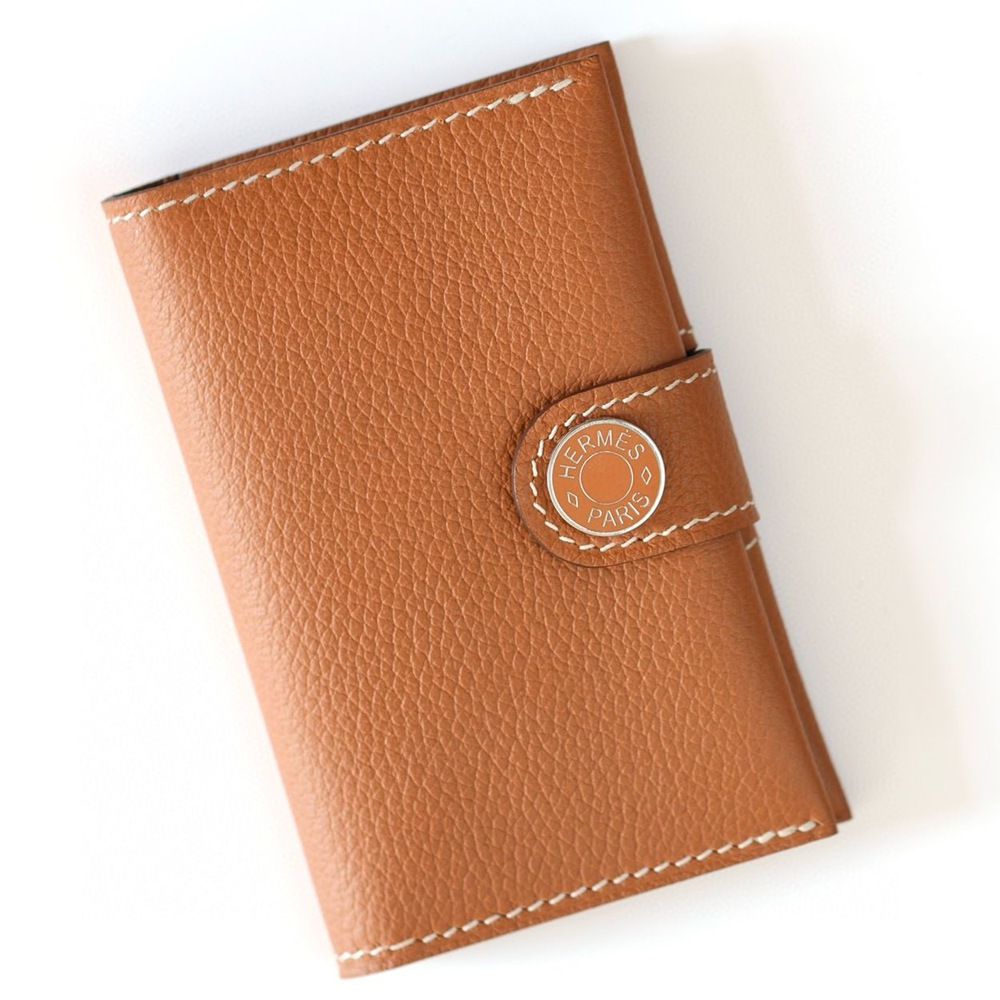 Hermes R.M.S Card Holder in Gold Evergrain Calfskin