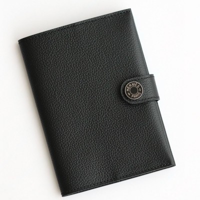 Hermes R.M.S Passport Holder in Black Evercolor Calfskin