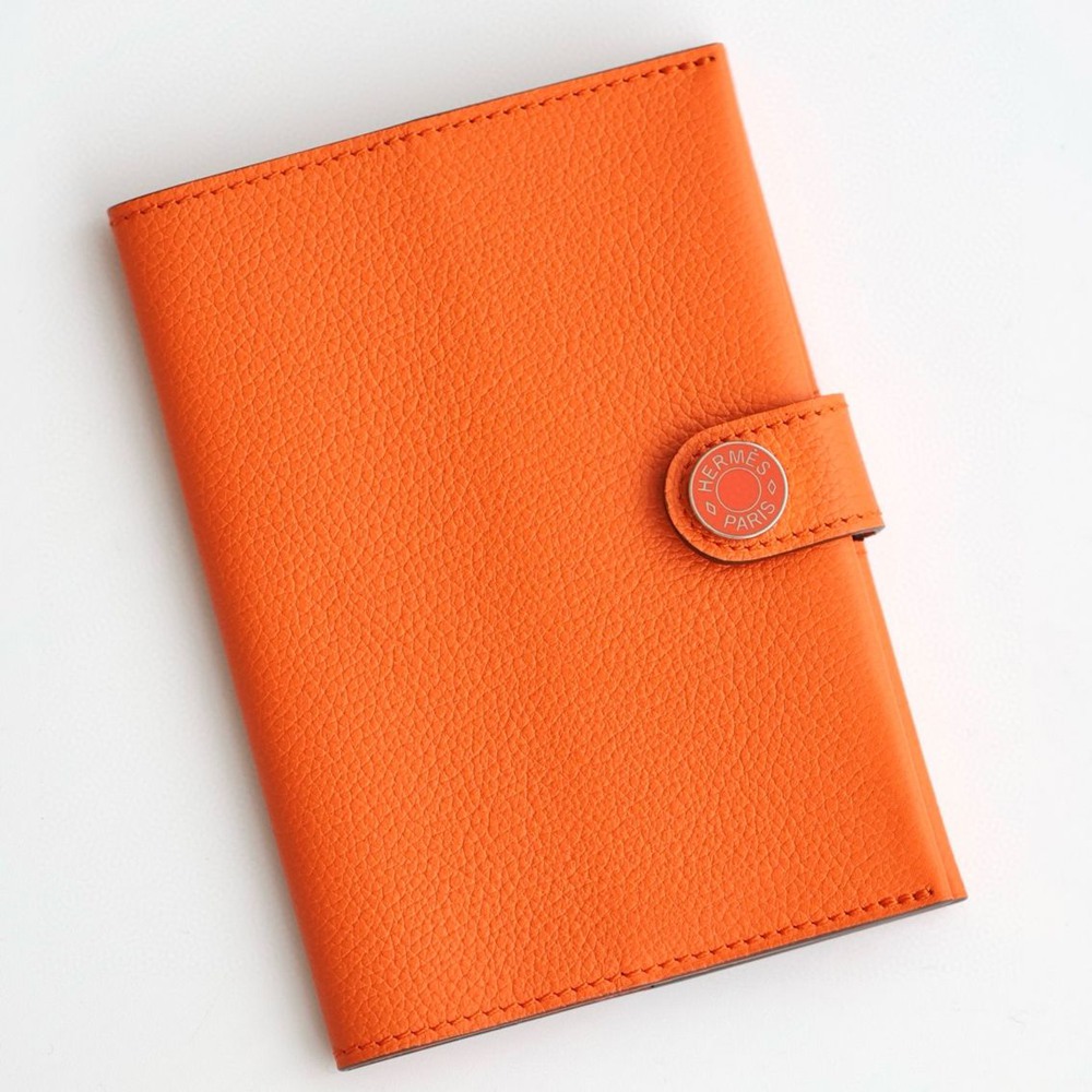 Hermes R.M.S Passport Holder in Orange Evercolor Calfskin