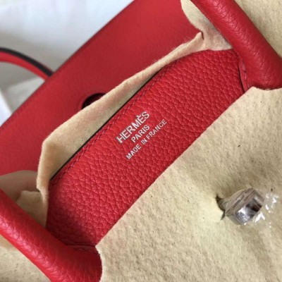 Hermes Birkin 30 Handmade Bag In Red Clemence Leather