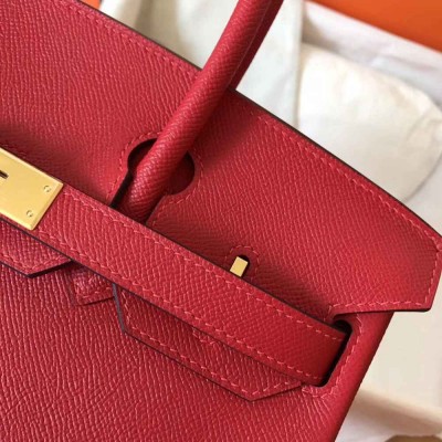 Hermes Birkin 30 Handmade Bag In Red Epsom Leather