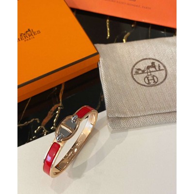 Hermes Red Mini Clic Chaine d Ancre Bracelet