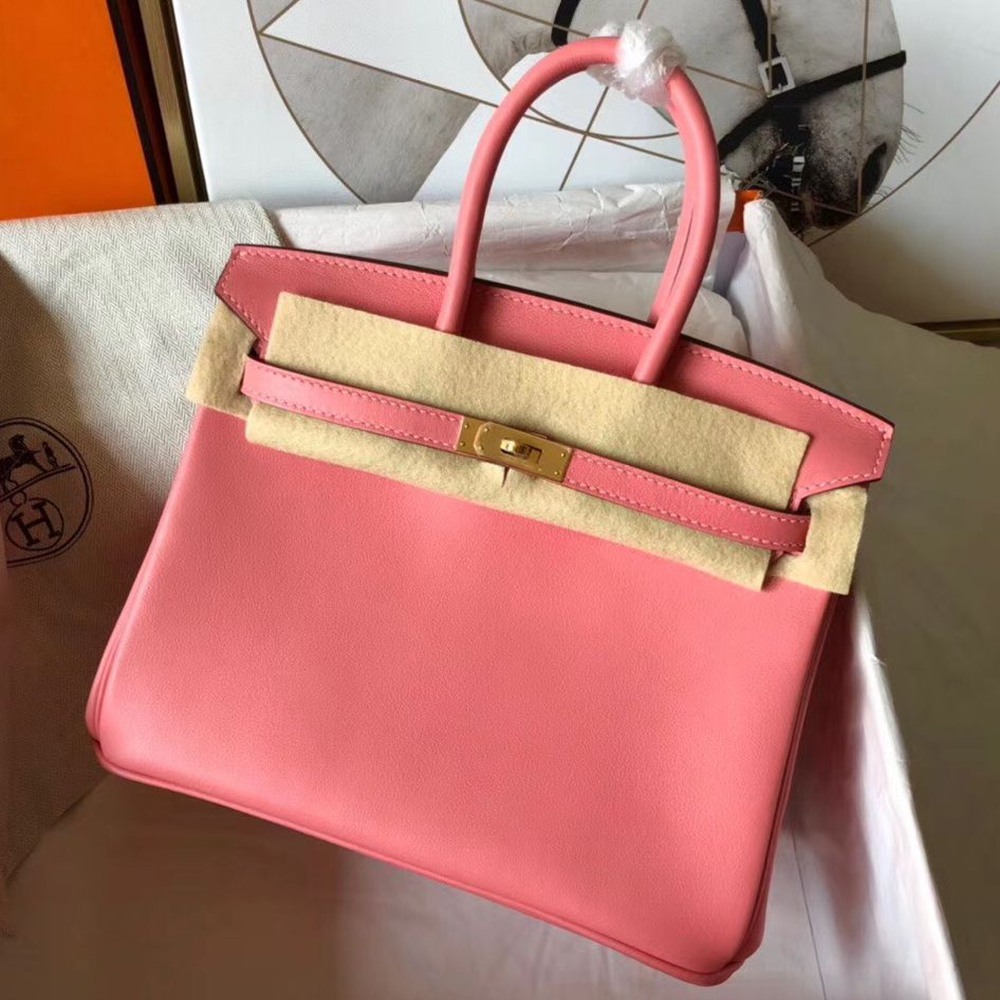 Hermes Birkin 25 Handmade Bag In Rose Lipstick Swift Leather