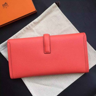 Hermes Jige Elan 29 Clutch Bag In Rouge Pivoine Epsom Calfskin