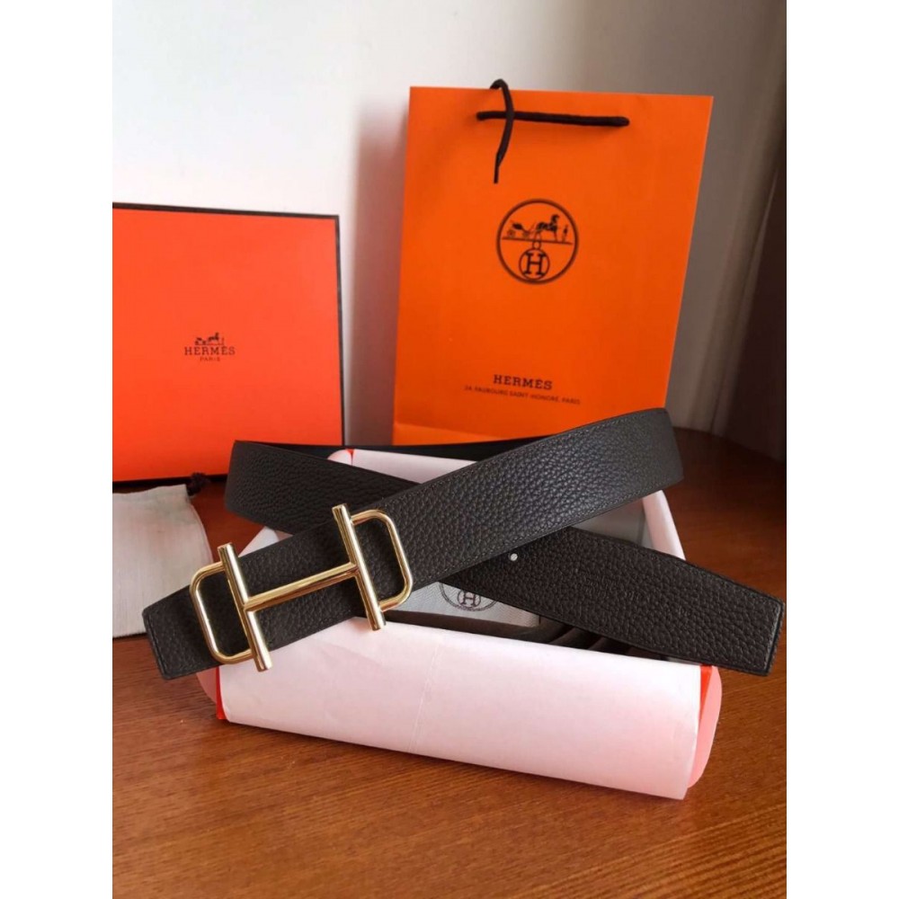 Hermes Royal 38MM Reversible Belt In Cafe Clemence Leather