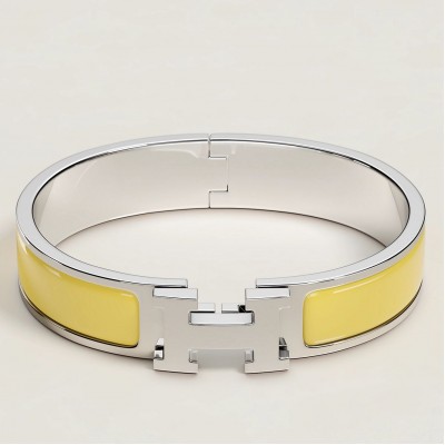 Hermes Yellow Enamel Clic H Bracelet