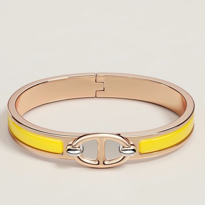 Hermes Yellow Mini Clic Chaine d Ancre Bracelet